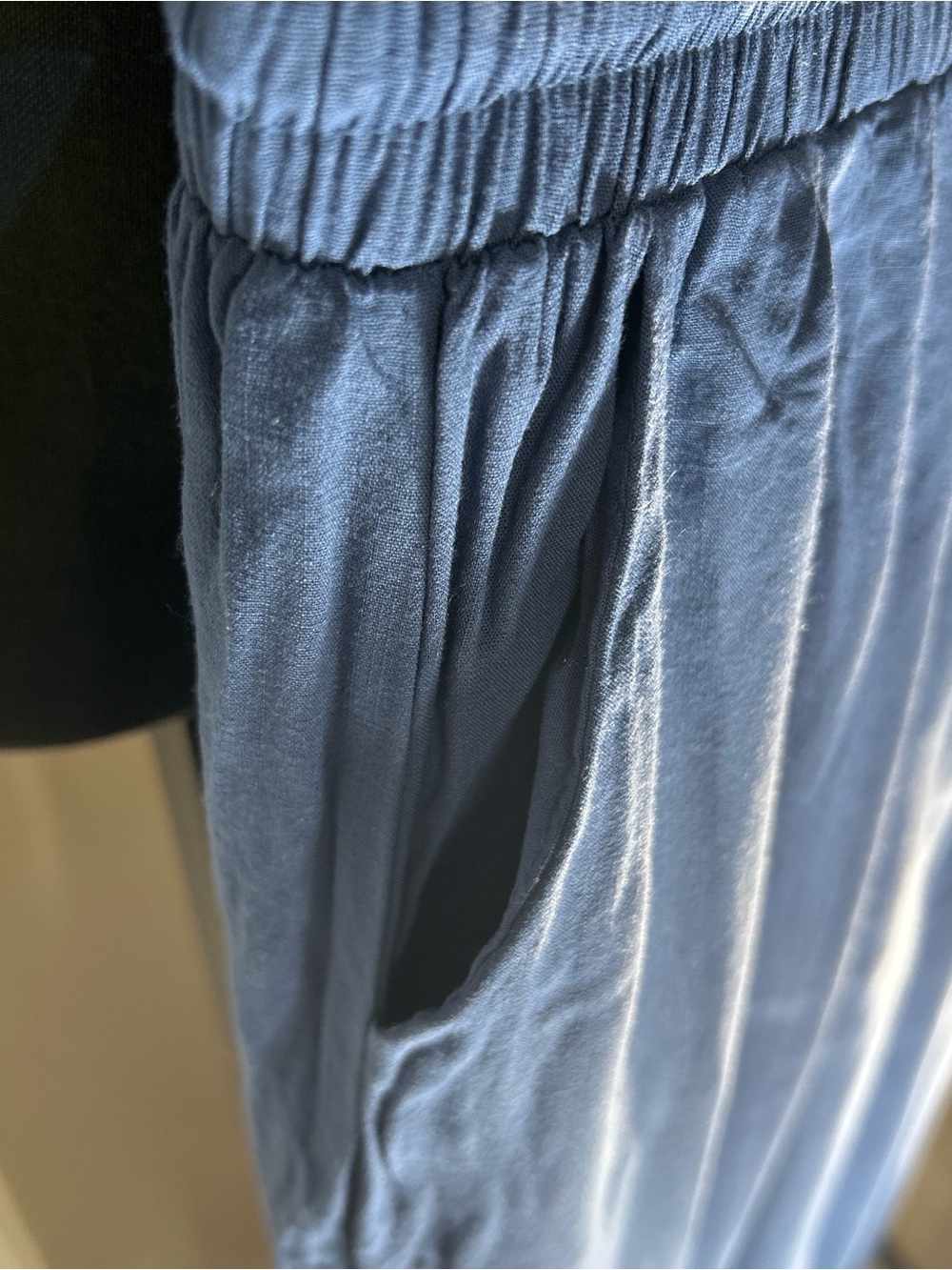 Dokotoo size L Wide Leg Smocked Waist Pants - Blue - Picture 5 of 8